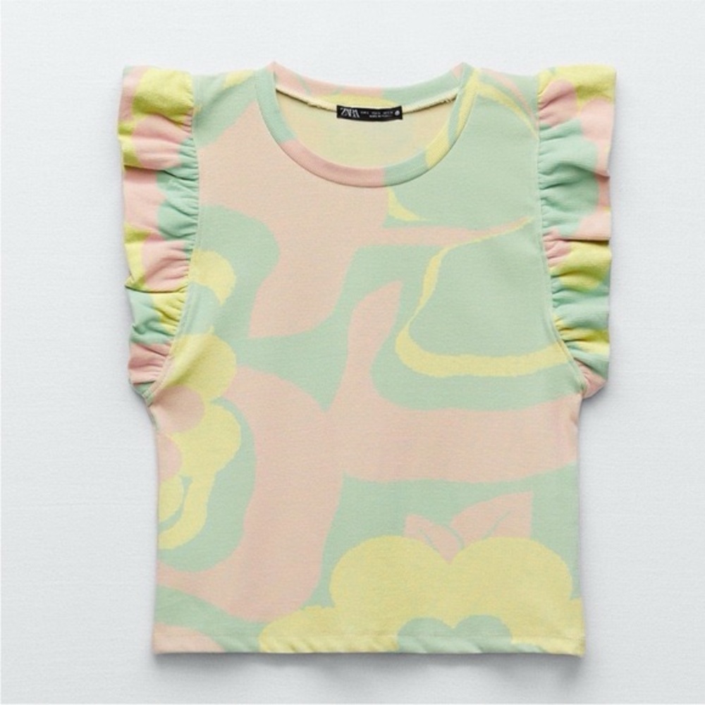 Zara Ruffled Pastel Top - Picture 2 of 11